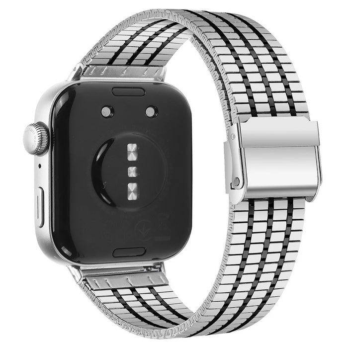 For Huawei Watch Fit 3 Band 316L Stainless Steel Replacement Strap - Silver / Black - 1