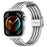 For Huawei Watch Fit 3 Band 316L Stainless Steel Replacement Strap - Silver / Black - 2