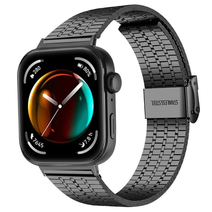 For Huawei Watch Fit 3 Band 316L Stainless Steel Replacement Strap, Black - 2