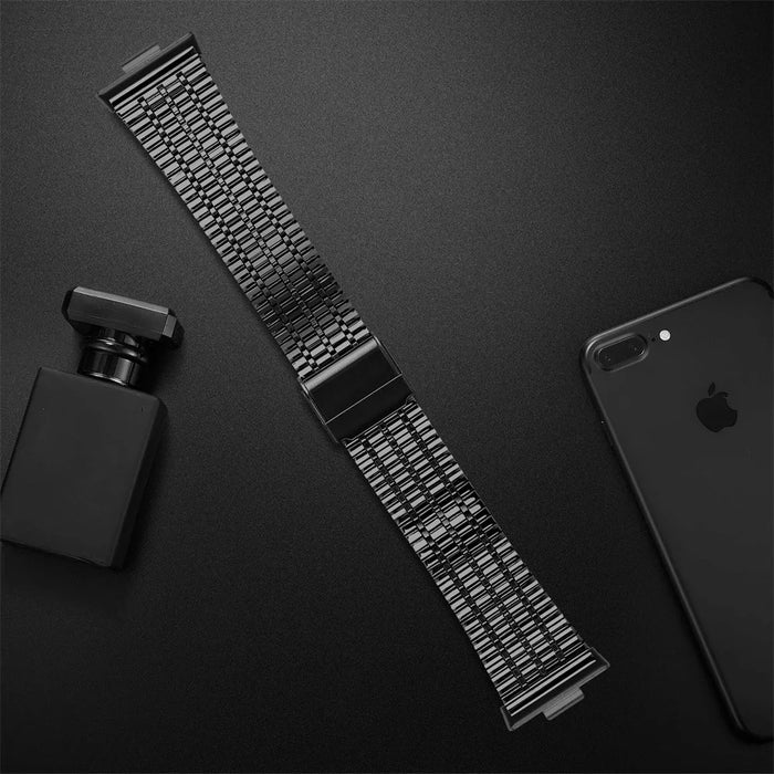 For Huawei Watch Fit 3 Band 316L Stainless Steel Replacement Strap, Black - 4