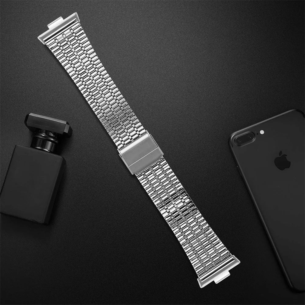 For Huawei Watch Fit 3 Band 316L Stainless Steel Replacement Strap, Silver - 4