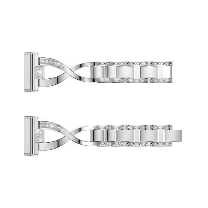 X Shape Rhinestone Decor Watch Band for Fitbit Versa 3 / Versa 4 / Sense / Sense 2 - Silver - 5