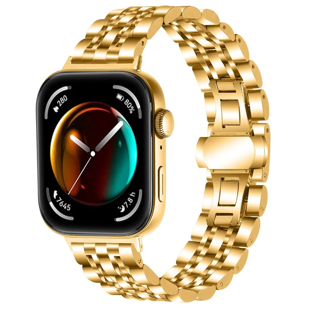 For Huawei Watch Fit 3 Metal Mesh Band 316L Stainless Steel Watch Strap - Gold - 2
