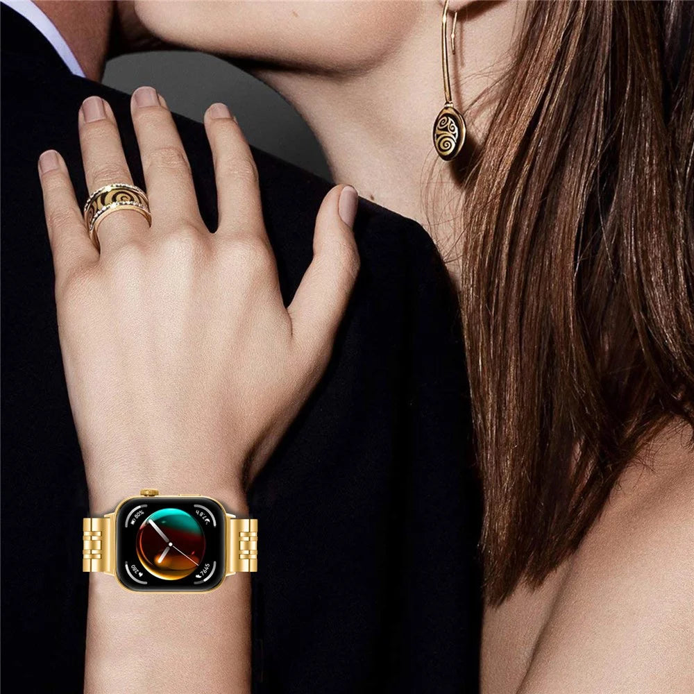 For Huawei Watch Fit 3 Metal Mesh Band 316L Stainless Steel Watch Strap - Gold - 3