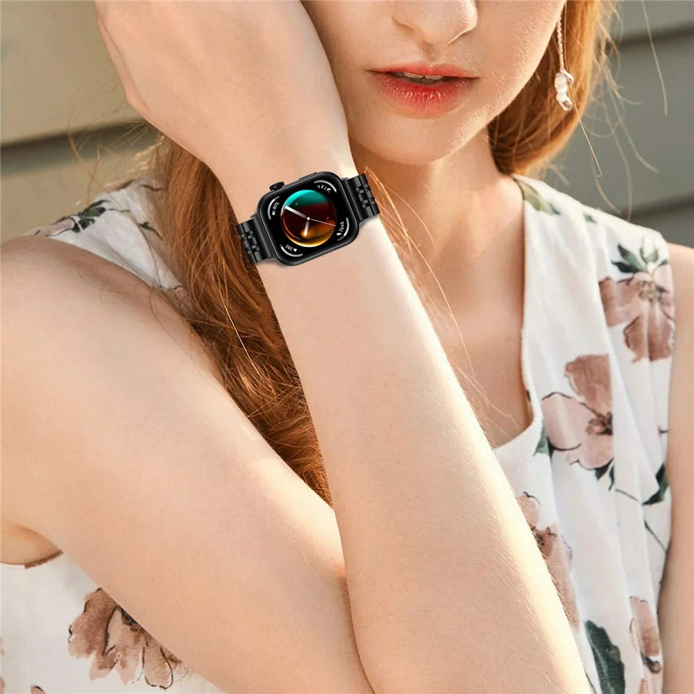 For Huawei Watch Fit 3 Band 316L Stainless Steel Metal Mesh Watch Strap, Black - 4