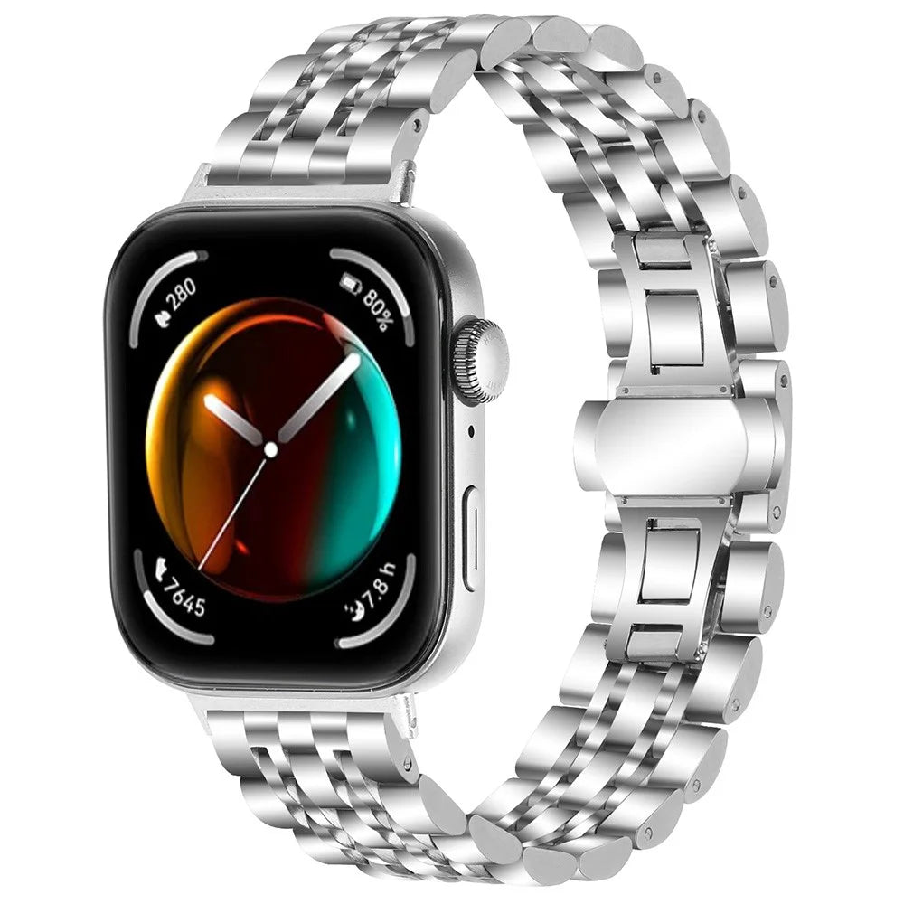 For Huawei Watch Fit 3 Band 316L Stainless Steel Metal Mesh Watch Strap, Silver - 2