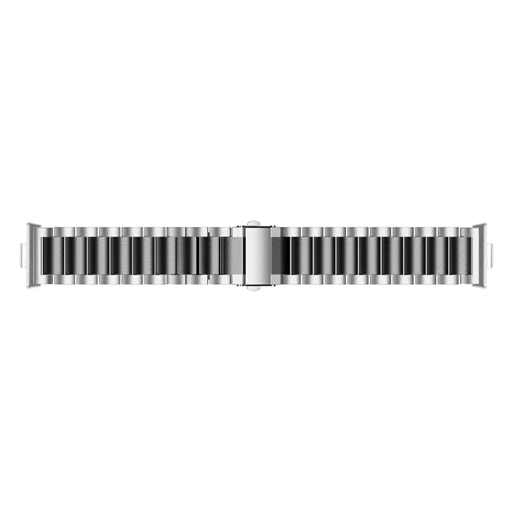 For Huawei Watch Fit 3 Watch Strap Three-Bead Stainless Steel Wrist Band - Silver+Black - 3