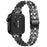 For Huawei Watch Fit 3 Metal Watch Strap Rhinestone Flower Style Band Bracelet - Black - 1