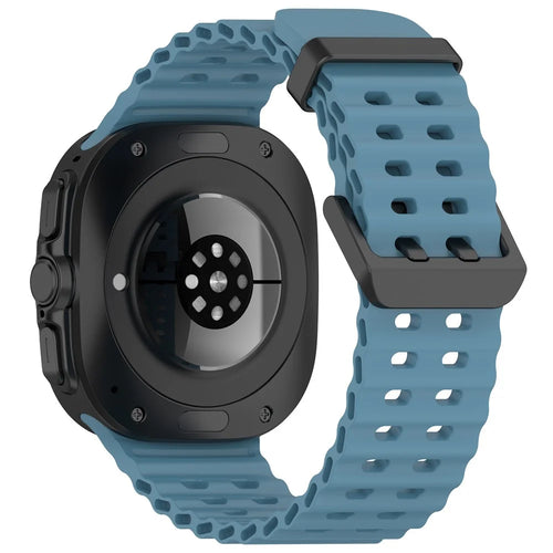 For Samsung Galaxy Watch Ultra2 47mm / Watch Ultra (2025) 47mm / Watch Ultra 47mm Silicone Watch Strap Dual Pins Buckle Sports Band - Blue - 1