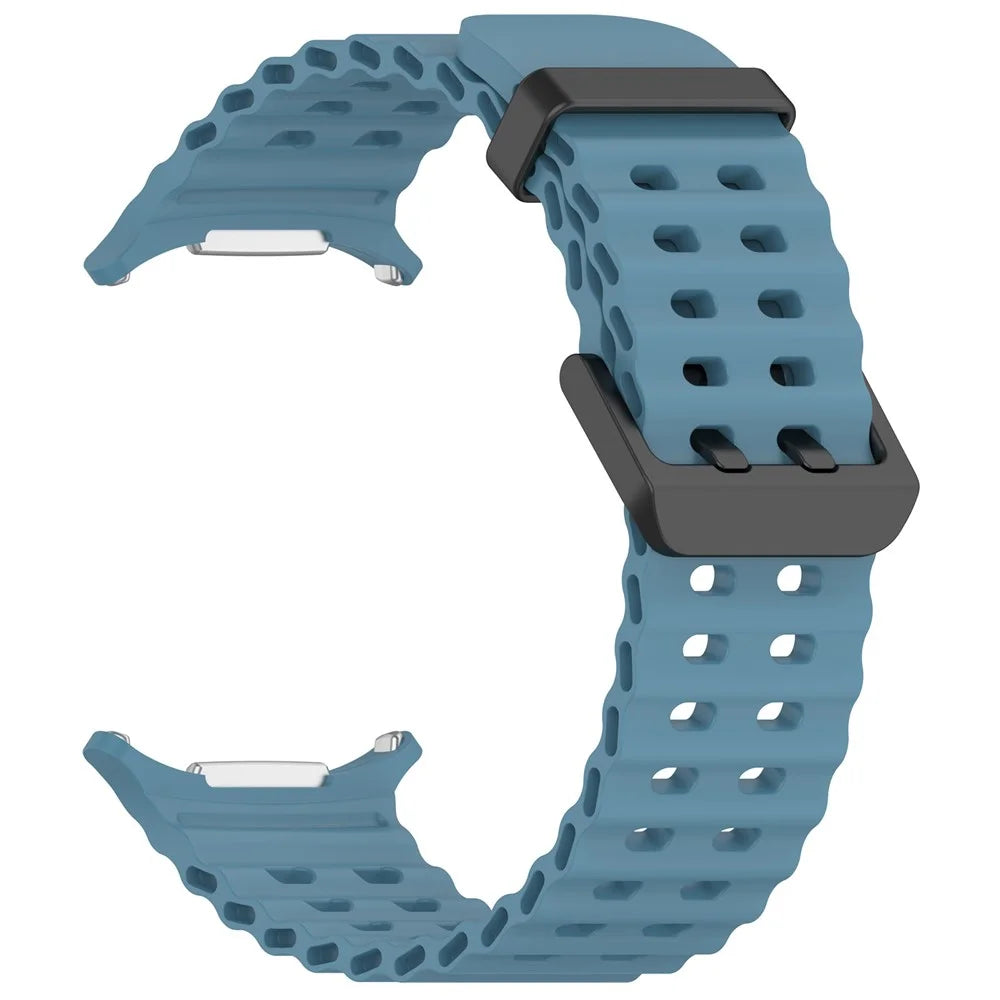 For Samsung Galaxy Watch Ultra2 47mm / Watch Ultra (2025) 47mm / Watch Ultra 47mm Silicone Watch Strap Dual Pins Buckle Sports Band - Blue - 2