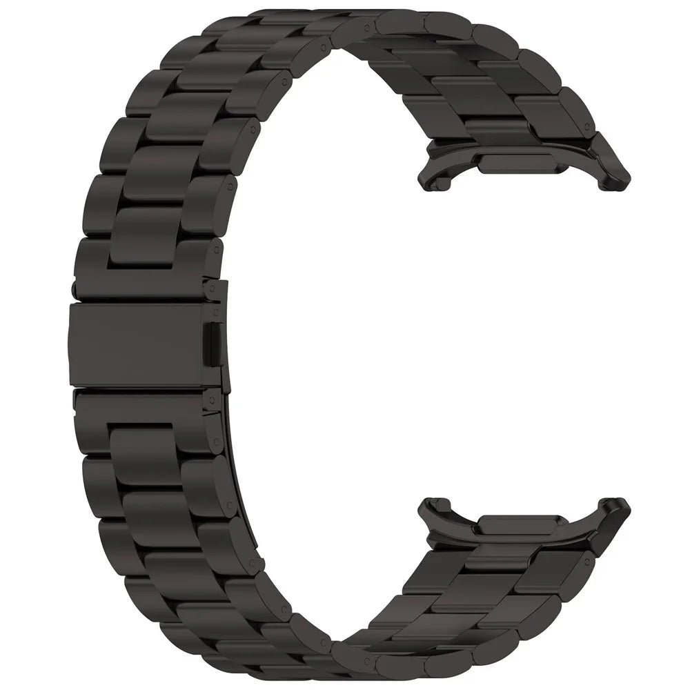 For Samsung Galaxy Watch Ultra2 47mm / Watch Ultra (2025) 47mm / Watch Ultra 47mm Metal Watch Band Three-Beads Steel Wrist Strap - Black - 2