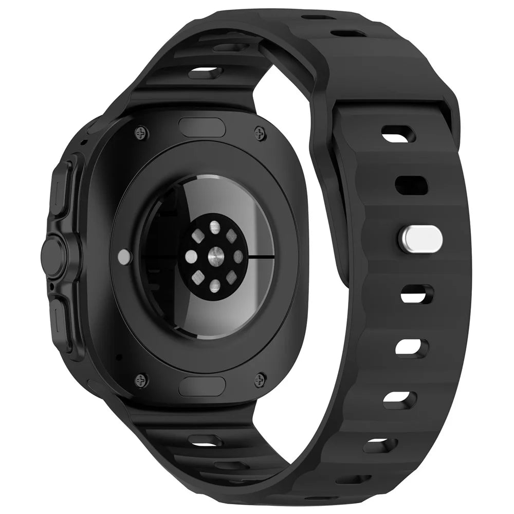 For Samsung Galaxy Watch Ultra2 47mm / Watch Ultra (2025) 47mm / Watch Ultra 47mm Watch Band Adjustable Silicone Wrist Strap - Black - 1