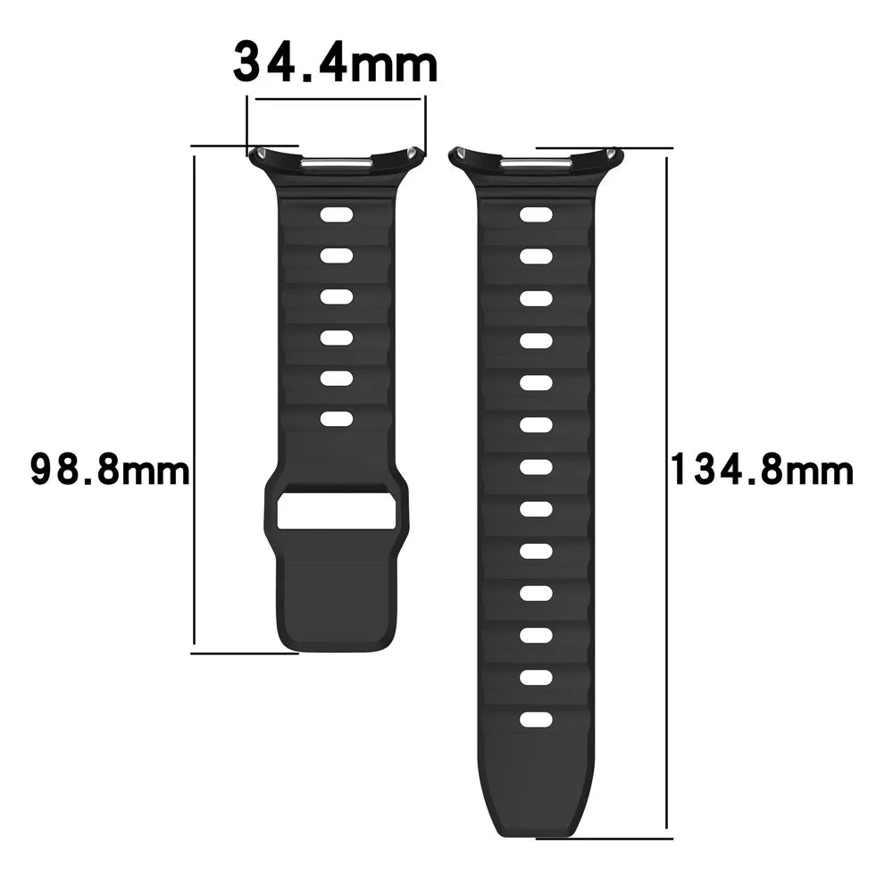 For Samsung Galaxy Watch Ultra2 47mm / Watch Ultra (2025) 47mm / Watch Ultra 47mm Watch Band Adjustable Silicone Wrist Strap - Black - 5