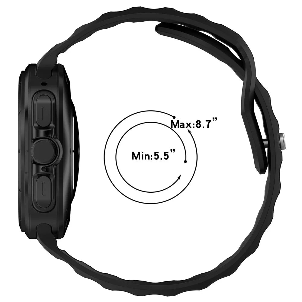 For Samsung Galaxy Watch Ultra2 47mm / Watch Ultra (2025) 47mm / Watch Ultra 47mm Watch Band Adjustable Silicone Wrist Strap - Black - 6