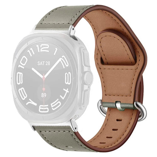 For Samsung Galaxy Watch Ultra2 47mm / Watch Ultra (2025) 47mm / Watch Ultra 47mm Watch Strap Genuine Cow Leather Wrist Band - Dark Grey - 1