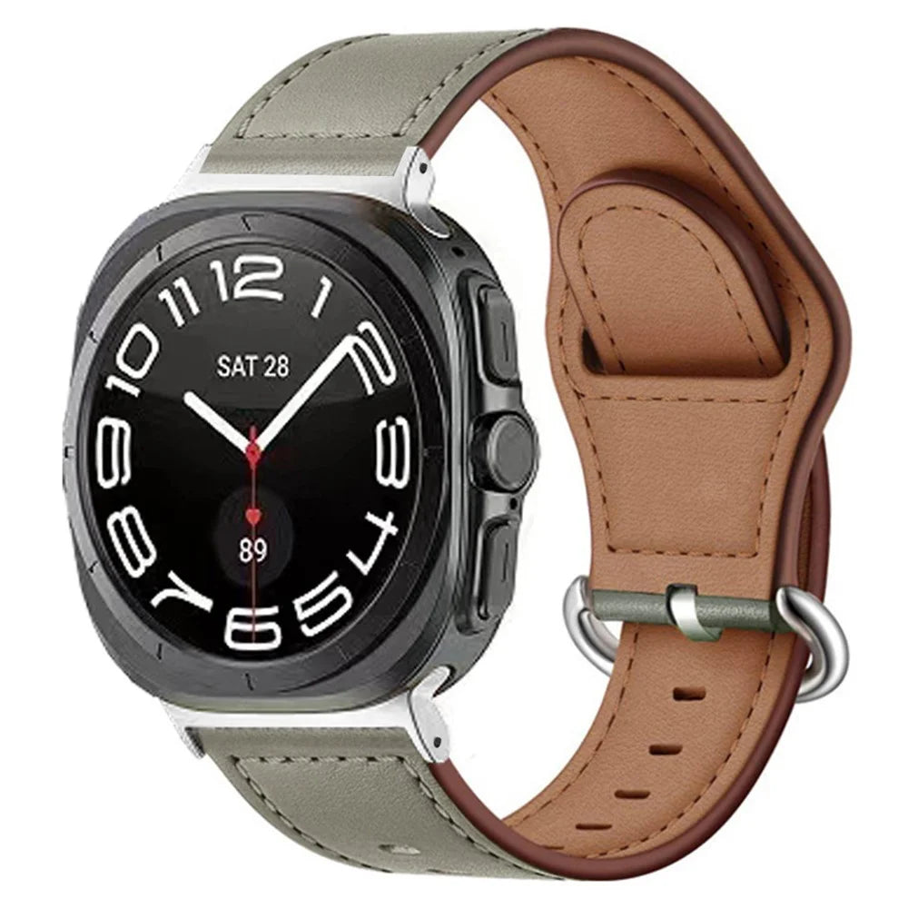 For Samsung Galaxy Watch Ultra2 47mm / Watch Ultra (2025) 47mm / Watch Ultra 47mm Watch Strap Genuine Cow Leather Wrist Band - Dark Grey - 2