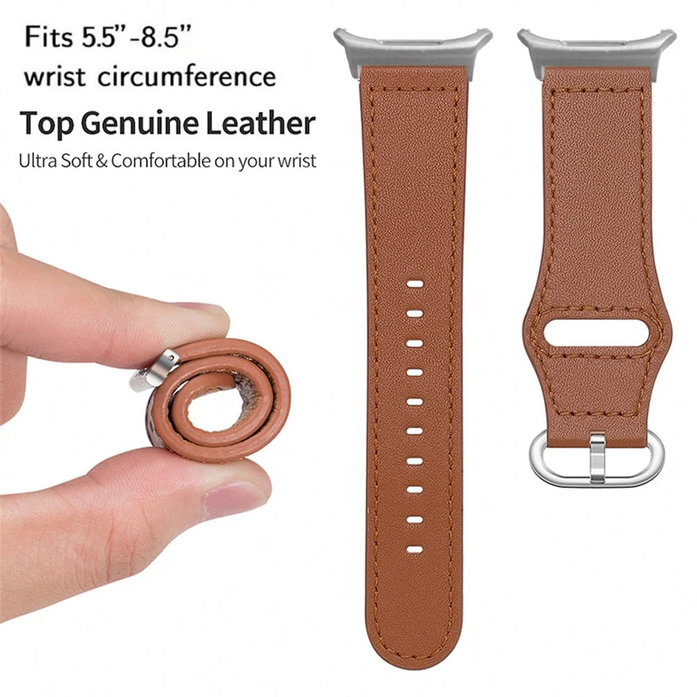 For Samsung Galaxy Watch Ultra2 47mm / Watch Ultra (2025) 47mm / Watch Ultra 47mm Watch Strap Genuine Cow Leather Wrist Band - Dark Grey - 3