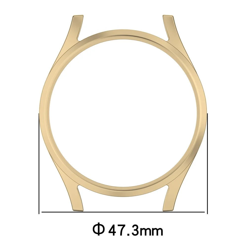 For Samsung Galaxy Watch7 44mm Anti-Collision PC Watch Case Hollow Protective Frame - Champagne Gold - 7