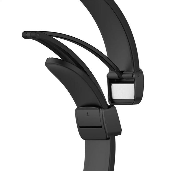For Samsung Galaxy Watch7 40mm Replacement Band Magnetic Folding Black Buckle Silicone Strap - Black - 7