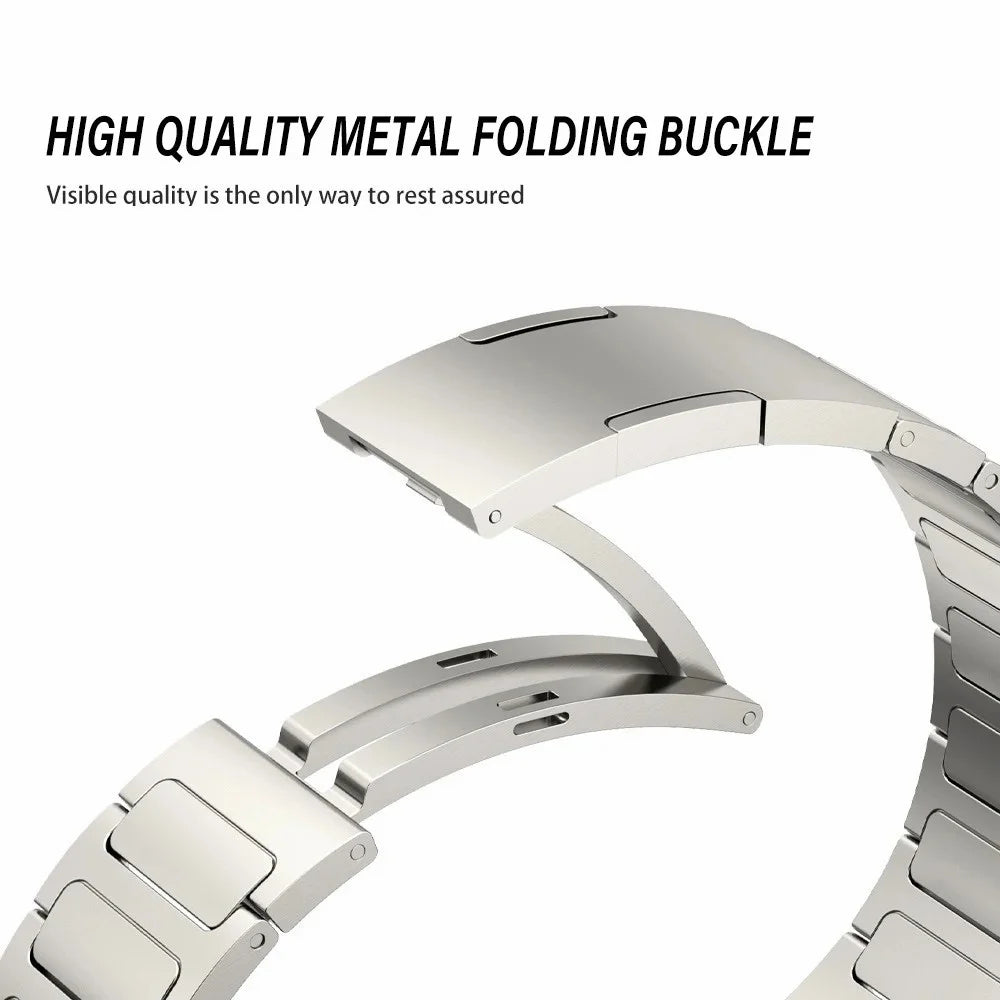 For Samsung Galaxy Watch Ultra2 47mm / Watch Ultra (2025) 47mm / Watch Ultra 47mm Replacement Watch Band Folding Buckle Titanium Alloy Strap - Silver - 3