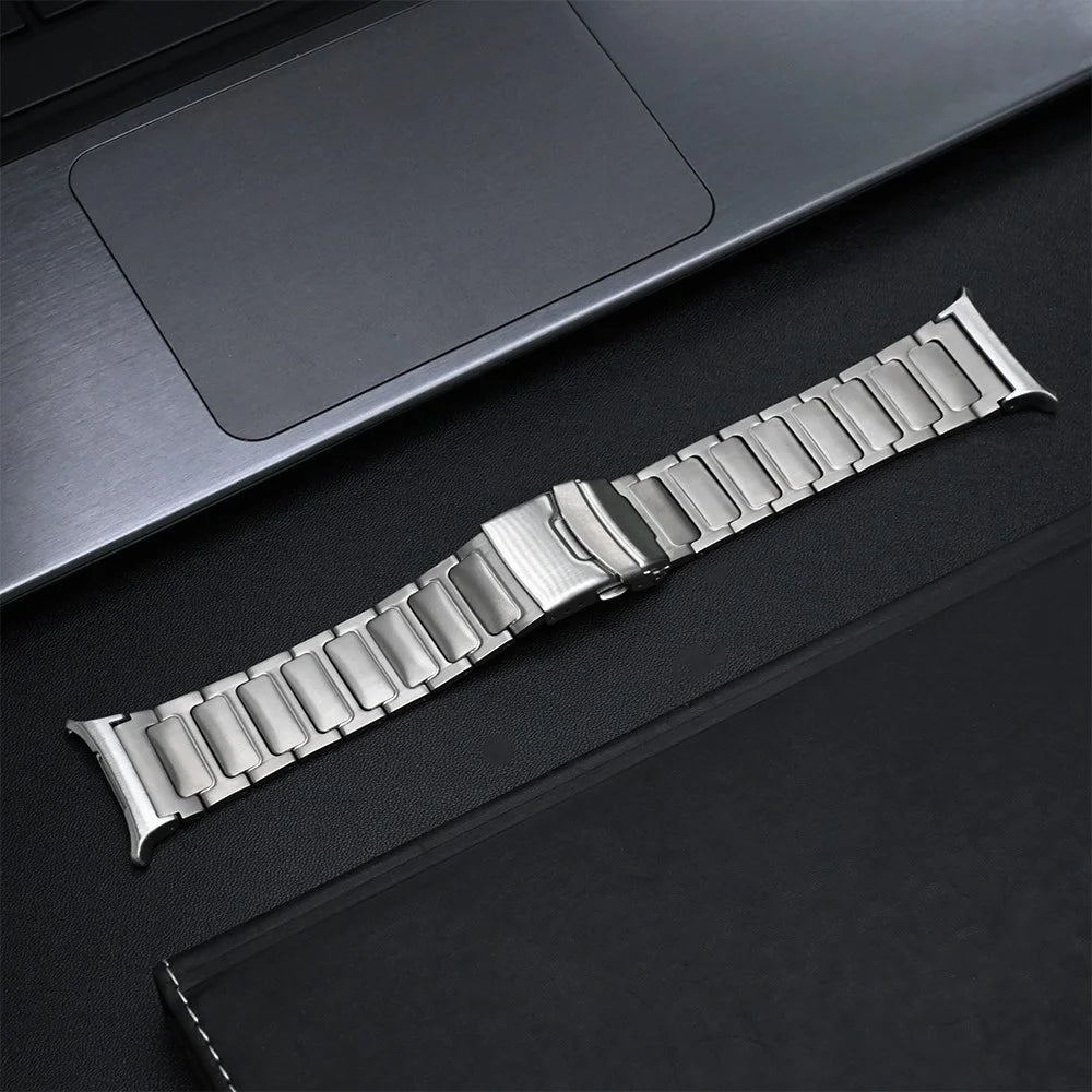 For Samsung Galaxy Watch Ultra2 47mm / Watch Ultra (2025) 47mm / Watch Ultra 47mm Safety Buckle Titanium Alloy Strap Replacement Watch Band - Silver - 1