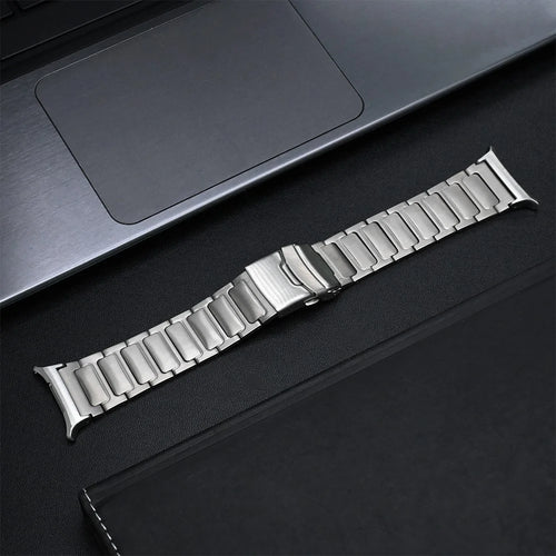 For Samsung Galaxy Watch Ultra2 47mm / Watch Ultra (2025) 47mm / Watch Ultra 47mm Safety Buckle Titanium Alloy Strap Replacement Watch Band - Silver - 1