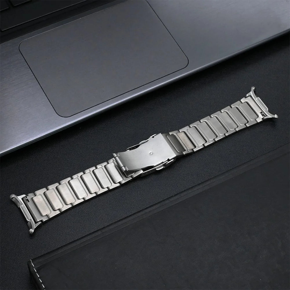 For Samsung Galaxy Watch Ultra2 47mm / Watch Ultra (2025) 47mm / Watch Ultra 47mm Safety Buckle Titanium Alloy Strap Replacement Watch Band - Silver - 2