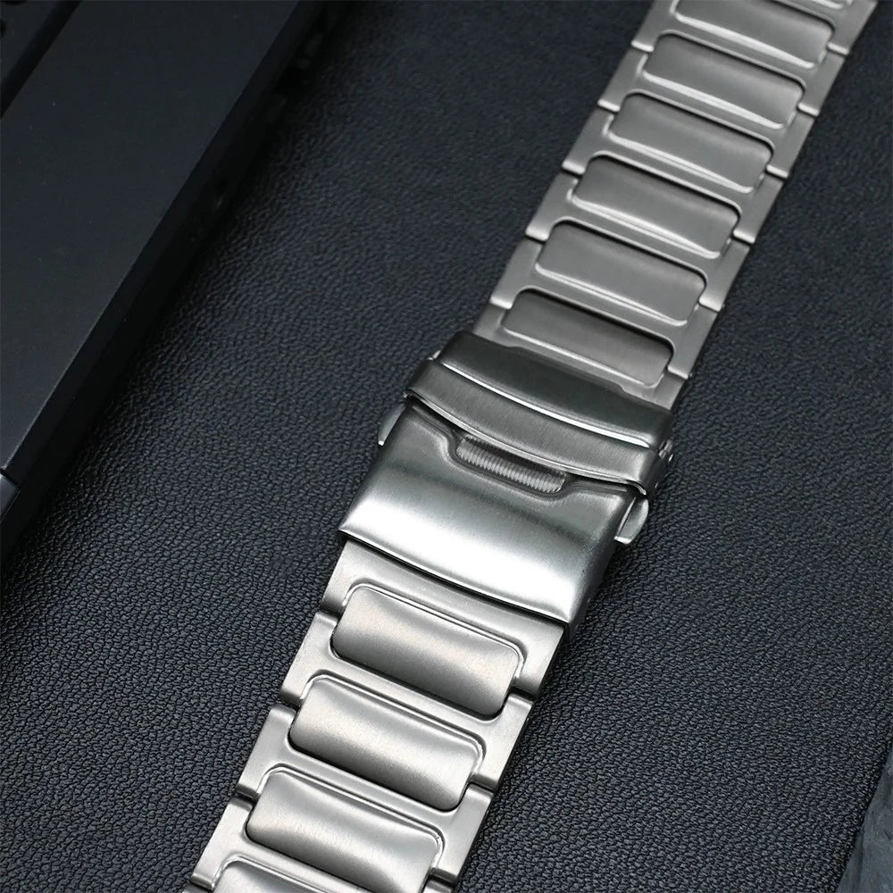 For Samsung Galaxy Watch Ultra2 47mm / Watch Ultra (2025) 47mm / Watch Ultra 47mm Safety Buckle Titanium Alloy Strap Replacement Watch Band - Silver - 3