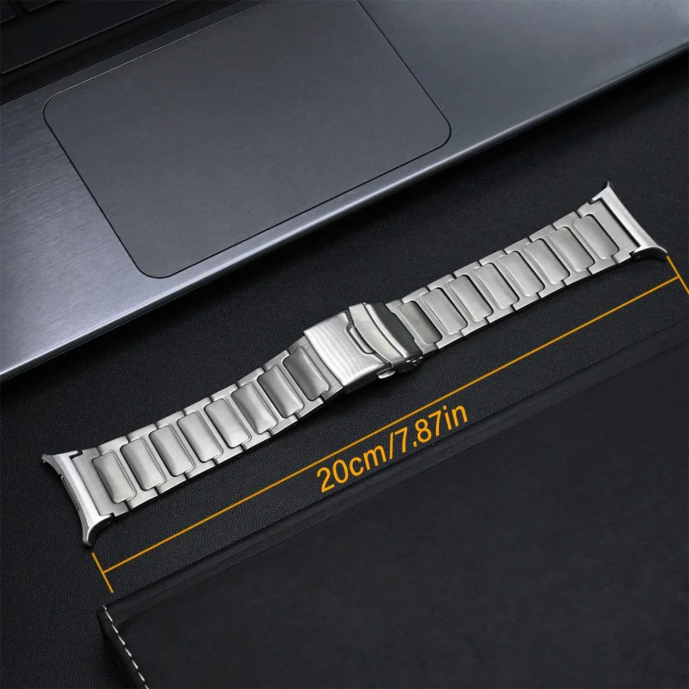 For Samsung Galaxy Watch Ultra2 47mm / Watch Ultra (2025) 47mm / Watch Ultra 47mm Safety Buckle Titanium Alloy Strap Replacement Watch Band - Silver - 5