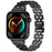 For Huawei Watch Fit 3 Hollow 5-Bead Watch Band Metal Wrist Strap Replacement - Black - 2