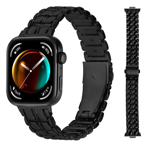 For Huawei Watch Fit 3 Metal Wrist Band Replacement Smart Watch Strap - Black - 1