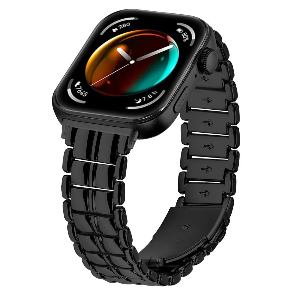 For Huawei Watch Fit 3 Metal Wrist Band Replacement Smart Watch Strap - Black - 2