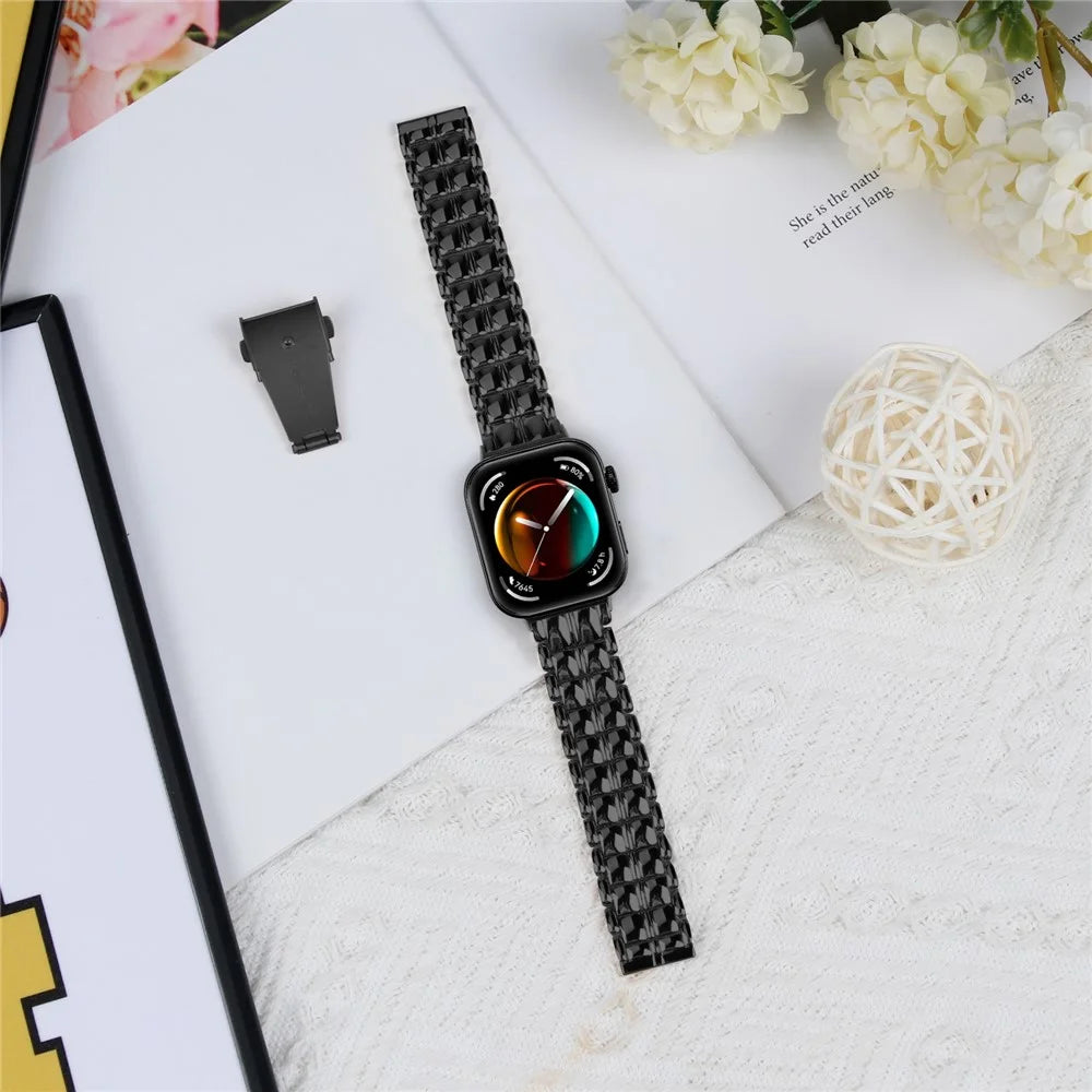For Huawei Watch Fit 3 Metal Wrist Band Replacement Smart Watch Strap - Black - 4