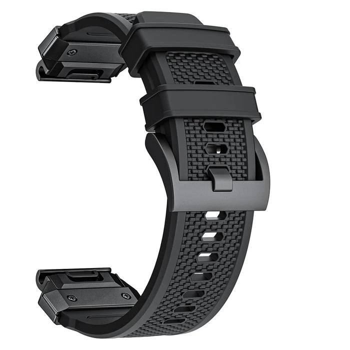 For Garmin Fenix 3 / 5 / 5X / 6X / 7X Replacement Strap 22mm Universal Smart Watch Soft Rubber Wrist Band - Black - 2