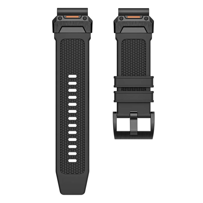 For Garmin Fenix 3 / 5 / 5X / 6X / 7X Replacement Strap 22mm Universal Smart Watch Soft Rubber Wrist Band - Black - 3
