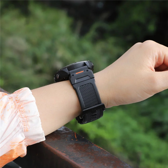 For Garmin Fenix 3 / 5 / 5X / 6X / 7X Replacement Strap 22mm Universal Smart Watch Soft Rubber Wrist Band - Black - 5