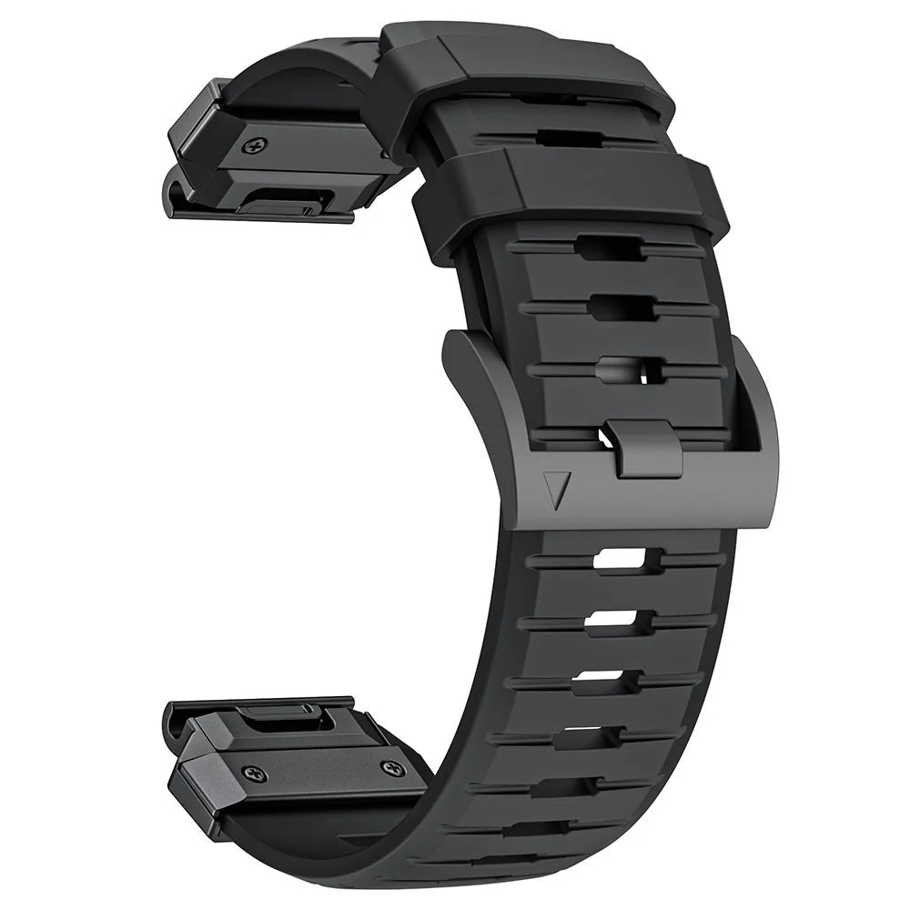 For Garmin Fenix 3 / 5 / 5X / 6X / 7X Replacement Strap 22mm Universal Smart Watch Fluorubber Wrist Band - Black - 2