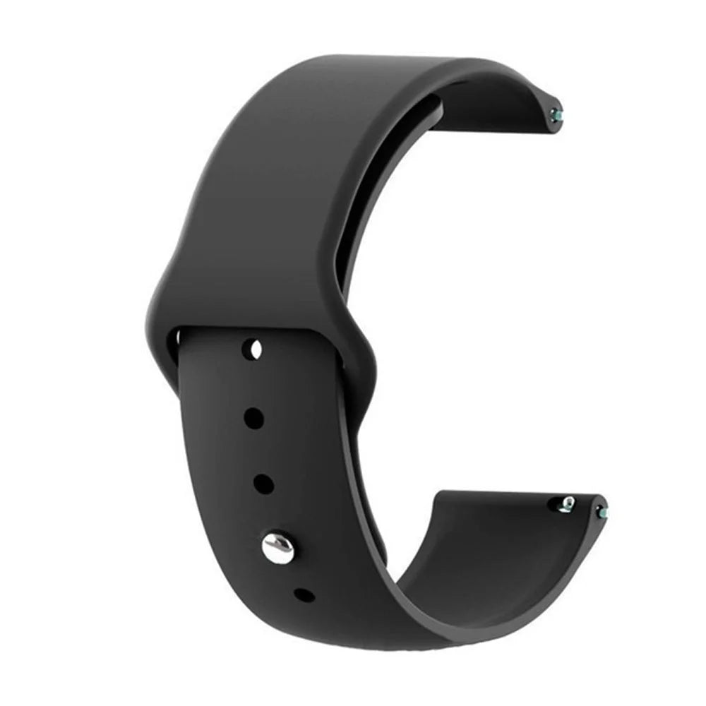 Universal Silicone Watch Strap for Samsung Galaxy Watch Active / Galaxy Watch 42mm / Samsung Gear S2 / Gear Sport / Garmin Vivoactive 3 / Garmin Vivoactive 3 Music - Black - 1