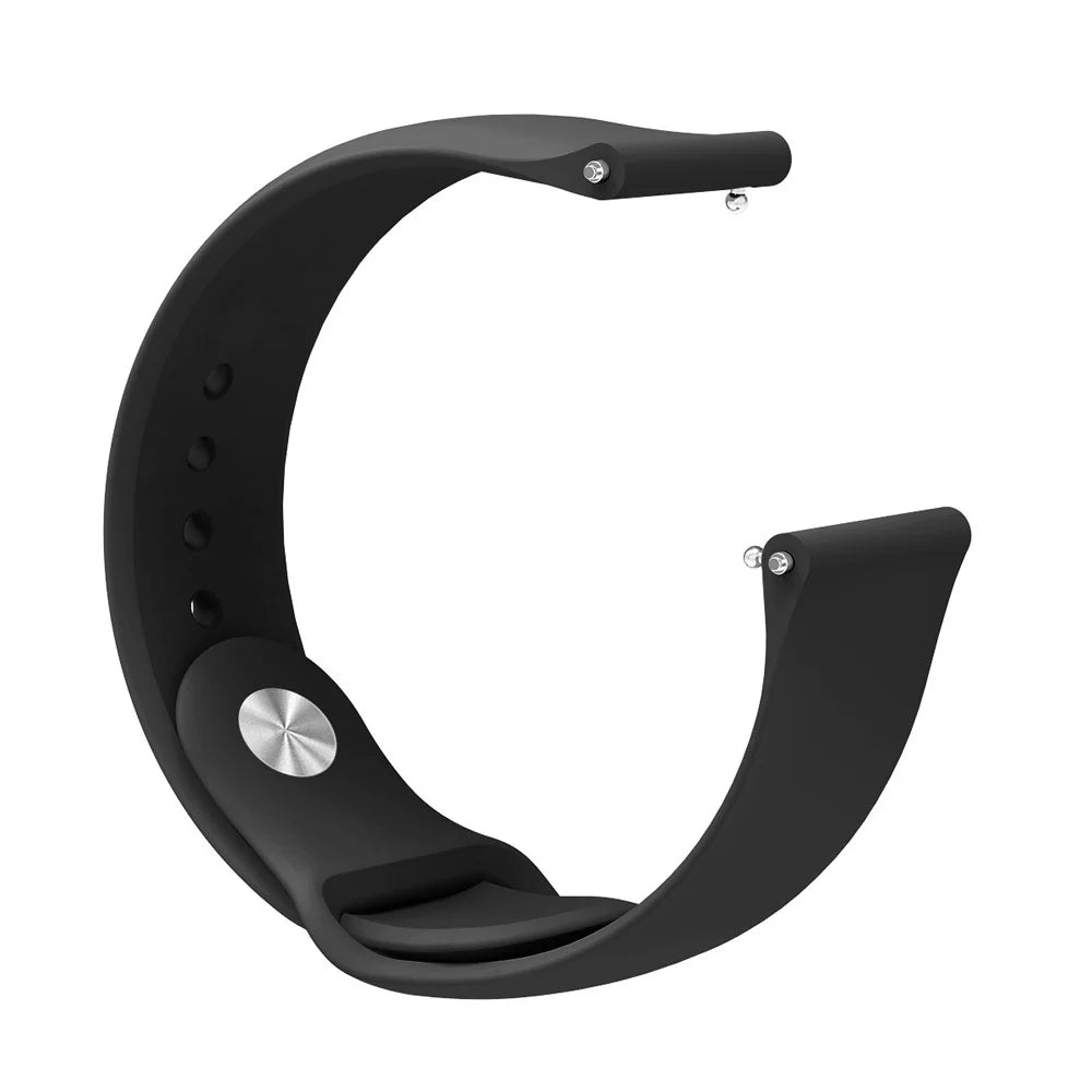 Universal Silicone Watch Strap for Samsung Galaxy Watch Active / Galaxy Watch 42mm / Samsung Gear S2 / Gear Sport / Garmin Vivoactive 3 / Garmin Vivoactive 3 Music - Black - 3