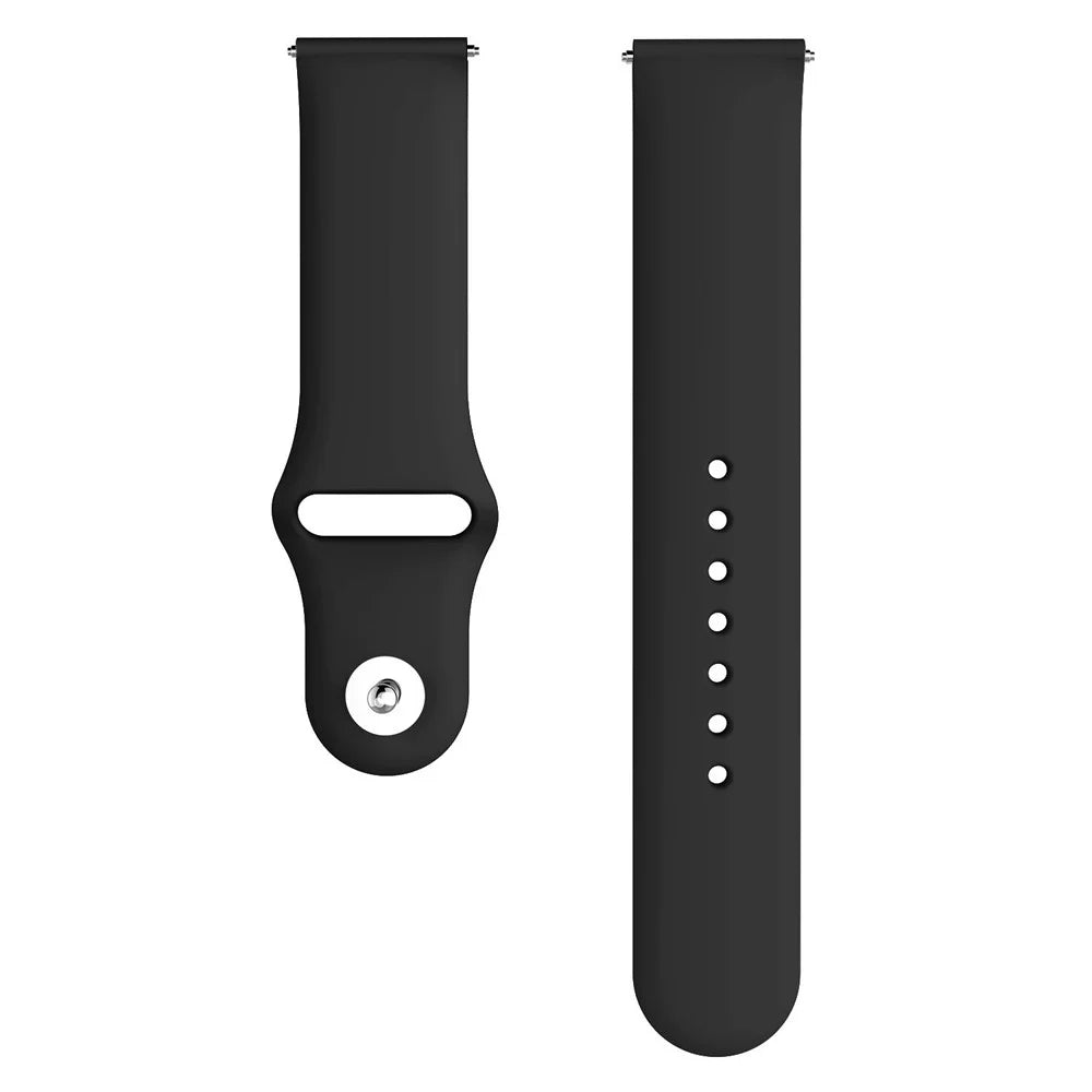 Universal Silicone Watch Strap for Samsung Galaxy Watch Active / Galaxy Watch 42mm / Samsung Gear S2 / Gear Sport / Garmin Vivoactive 3 / Garmin Vivoactive 3 Music - Black - 4