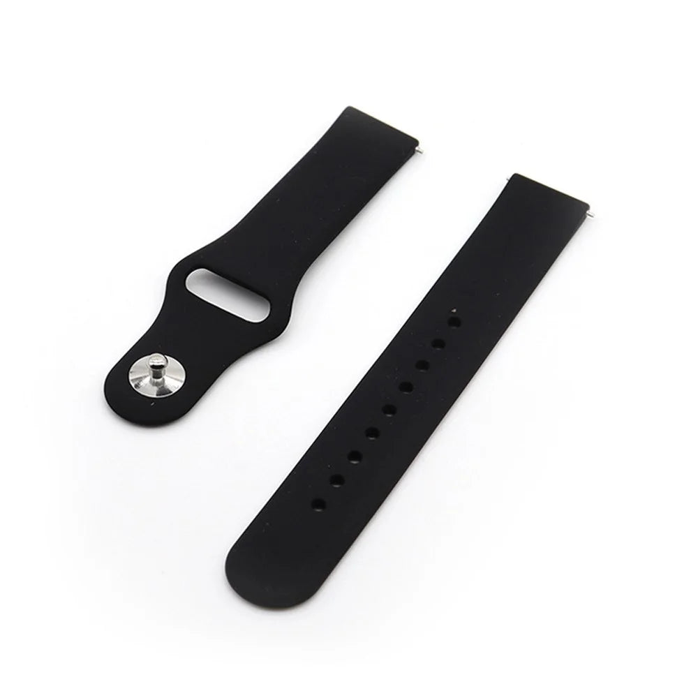 Universal Silicone Watch Strap for Samsung Galaxy Watch Active / Galaxy Watch 42mm / Samsung Gear S2 / Gear Sport / Garmin Vivoactive 3 / Garmin Vivoactive 3 Music - Black - 5