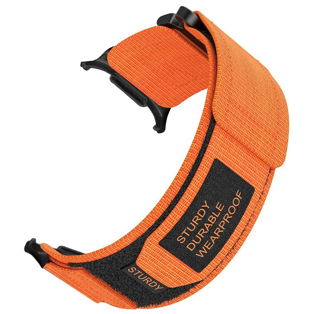 For Samsung Galaxy Watch Ultra2 47mm / Watch Ultra (2025) 47mm / Watch Ultra 47mm Wrist Strap Magic Tape Nylon Watch Band - Orange - 1