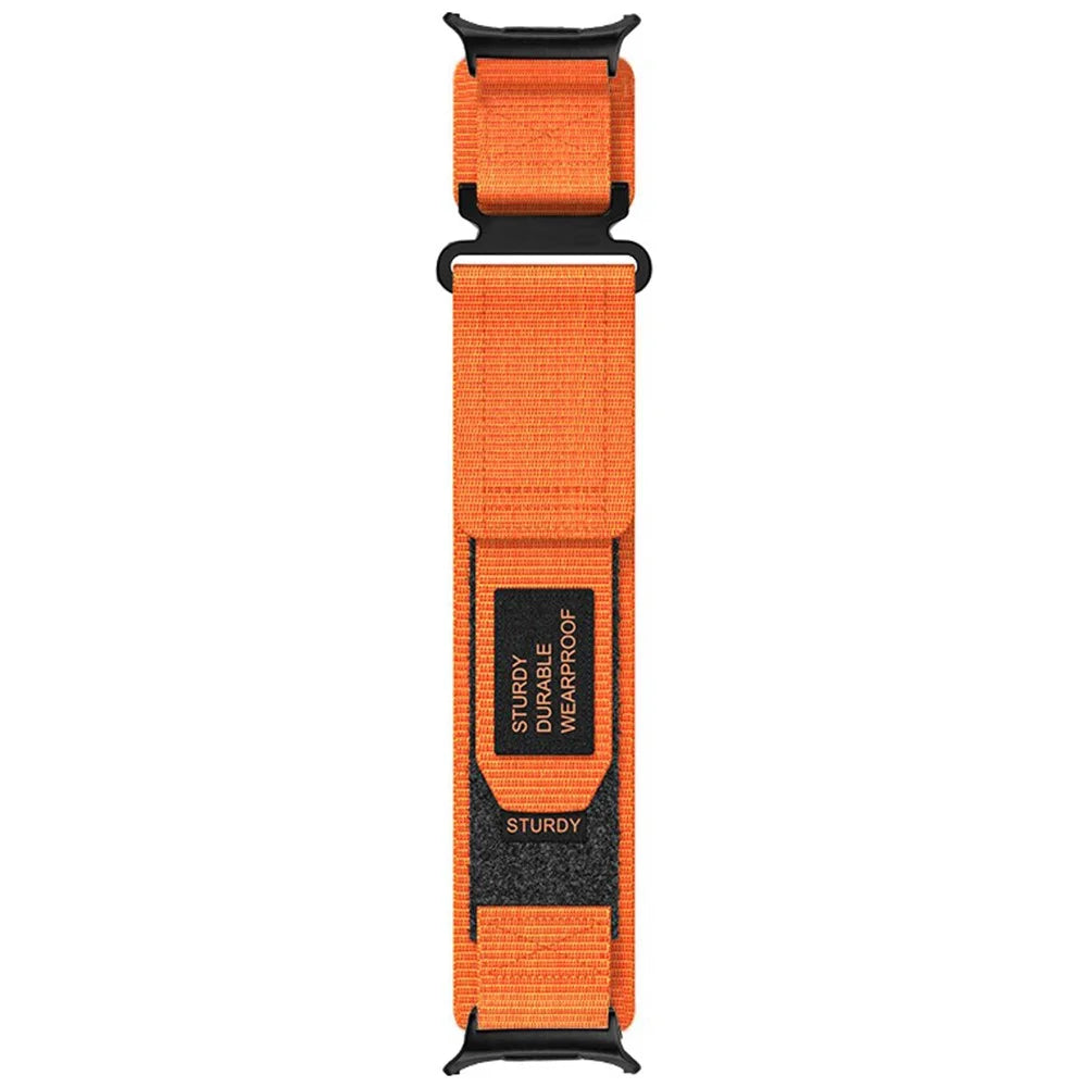 For Samsung Galaxy Watch Ultra2 47mm / Watch Ultra (2025) 47mm / Watch Ultra 47mm Wrist Strap Magic Tape Nylon Watch Band - Orange - 2