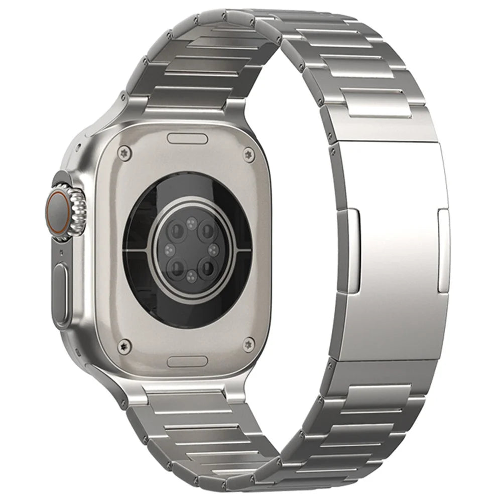 For Apple Watch Ultra 3 2 1 49mm / Series 11 10 46mm / 9 8 7 45mm / SE3 SE2 SE 6 5 4 44mm / 3 2 1 42mm Replacement Titanium Alloy Watch Strap - Titanium - 1