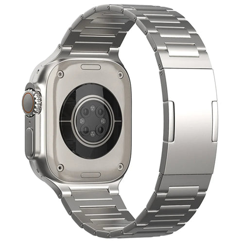 For Apple Watch Ultra 3 2 1 49mm / Series 11 10 46mm / 9 8 7 45mm / SE3 SE2 SE 6 5 4 44mm / 3 2 1 42mm Replacement Titanium Alloy Watch Strap - Titanium - 1