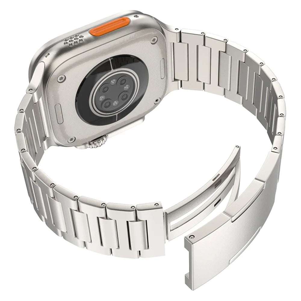 For Apple Watch Ultra 3 2 1 49mm / Series 11 10 46mm / 9 8 7 45mm / SE3 SE2 SE 6 5 4 44mm / 3 2 1 42mm Replacement Titanium Alloy Watch Strap - Titanium - 4