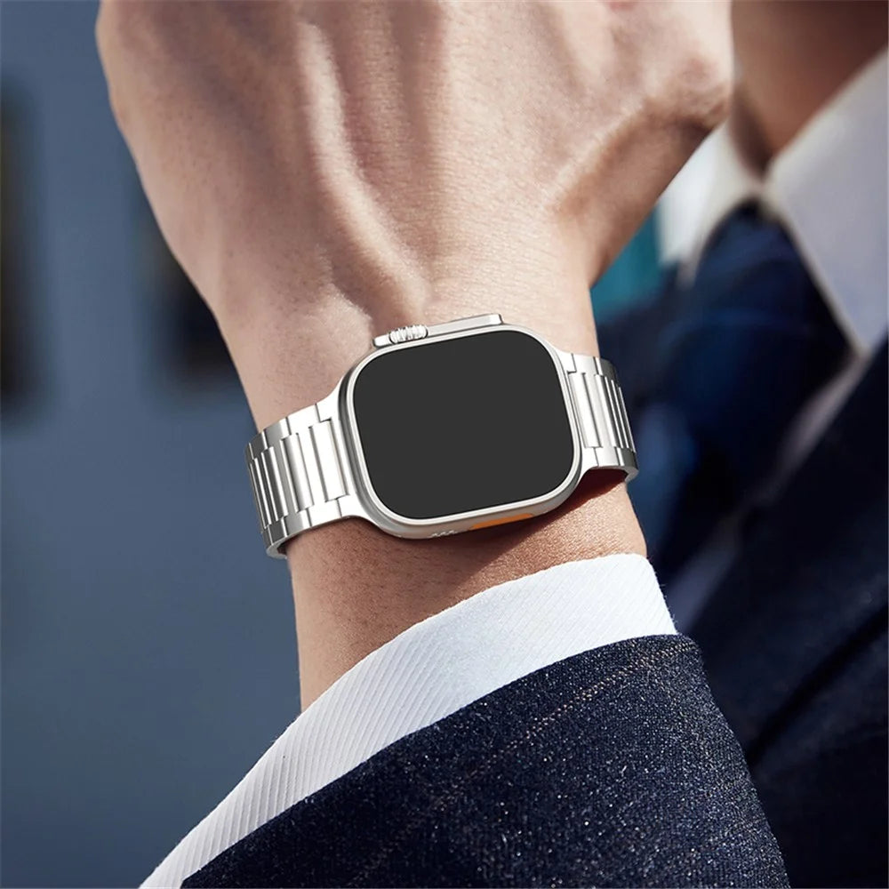 For Apple Watch Ultra 3 2 1 49mm / Series 11 10 46mm / 9 8 7 45mm / SE3 SE2 SE 6 5 4 44mm / 3 2 1 42mm Replacement Titanium Alloy Watch Strap - Titanium - 6