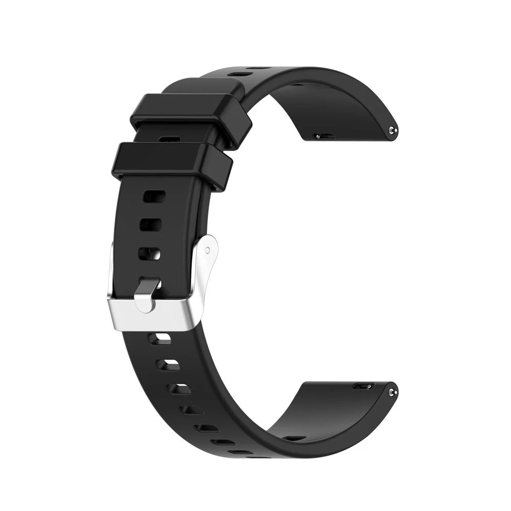 Metal Buckle Soft Silicone Watch Band Strap Replacement for Honor Watch ES - Black - 1