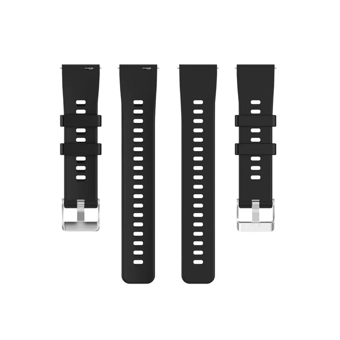 Metal Buckle Soft Silicone Watch Band Strap Replacement for Honor Watch ES - Black - 2