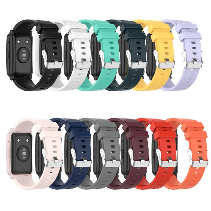 Metal Buckle Soft Silicone Watch Band Strap Replacement for Honor Watch ES - Black - 5